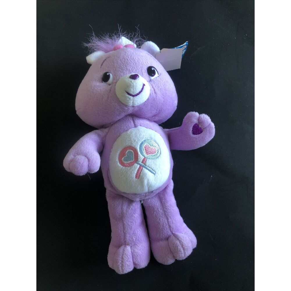 Care Bear Share Bear Purple Lollipops 2007 10.5 inches Plush Stuffed Animal